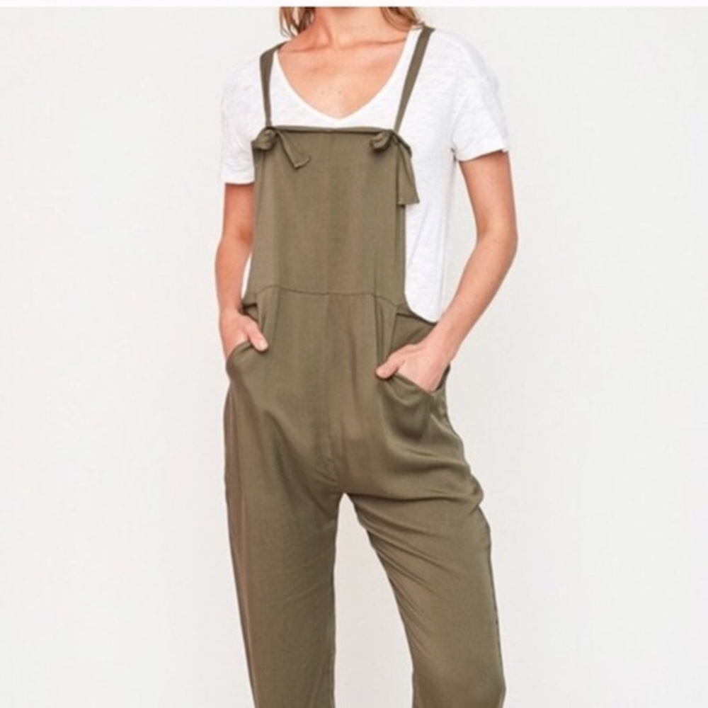 Hayden olive green overalls